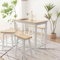 GZMWON Bar Dining Table Set, Table With Bench And Stools