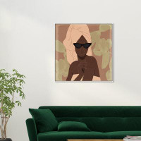 Oliver Gal Plant Relaxation Mid-Century Modern Brown Canvas Wall Art Print For Bedroom