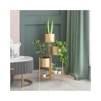 Mercer41 Metal Plant Stand, 6 Tier 6 Potted Indoor Gold Flower Pot Stand Holder Shelf, Foldable Decorative Display Rack,