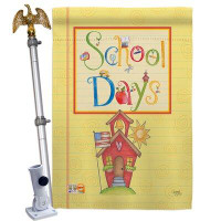 Breeze Decor School Days - Impressions Decorative Aluminum Pole & Bracket House Flag Set HS115105-BO-02