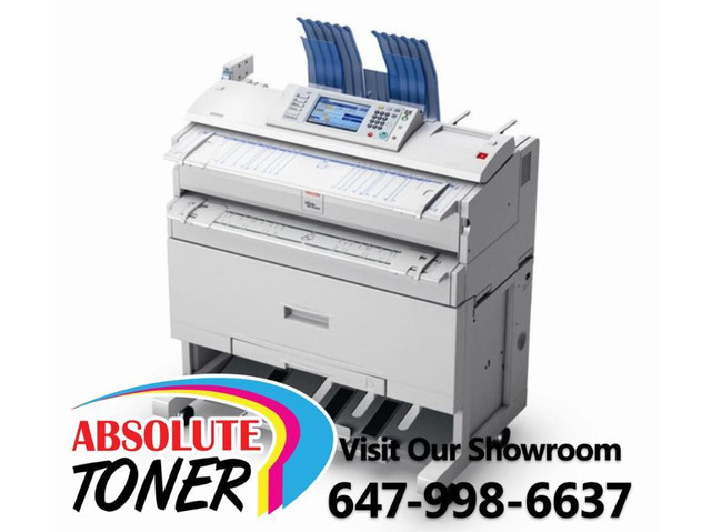 $145Month Low Count Ricoh Aficio MP W3601 36-Inch Monochrome Wide Format Printer With Built-In Color Scanning in Printers, Scanners & Fax