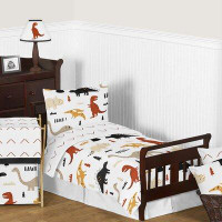 Sweet Jojo Designs Mod Dinosaur Black And Orange 5 Piece Toddler Bedding Set By Sweet Jojo Designs
