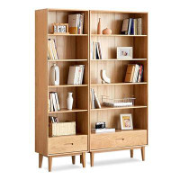 Eden Rim 55.12"Burlywood Standard Solid Wood Bookcases