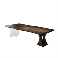 Recon Furniture 78.74" Brown Rectangular Solid Wood Desk