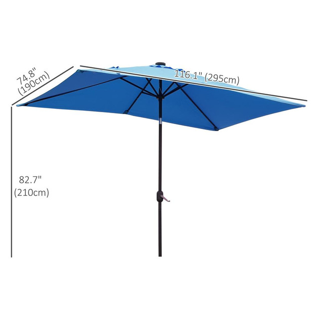 Patio Umbrella 9.7' L x 6.2' W x 8.4' H Light Blue in Patio & Garden Furniture - Image 3
