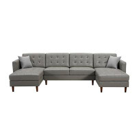 Latitude Run® Dark Gray U-Shaped Sofa  Tech PU Leather