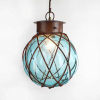 Rosecliff Heights Slavin 1 - Light Unique / Statement Globe Pendant with Wrought Iron Accents