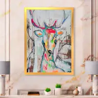Made in Canada - East Urban Home Colourful Deer II Colourful Deer II - Picture Frame Print on Canvas