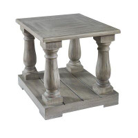 August Grove Allegany Solid Wood Floor Shelf End Table