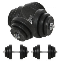ADJUSTABLE 2 X 44LBS WEIGHT DUMBBELL SET FOR WEIGHT FITNESS TRAINING EXERCISE FITNESS HOME GYM EQUIPMENT, BLACK (PAIR)