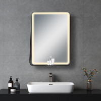Ivy Bronx Mascarenas Modern & Contemporary LED Lighted Bathroom Vanity Mirror with Storage Function