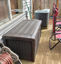 Outdoor Patio Storage Bench Garden Deck Box Backyard Furniture Shed