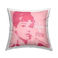 East Urban Home Pink Audrey Hepburn Pop Style Actress Printed Throw Pillow Design By Amy Brinkman