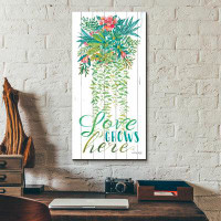 Trinx Trinx ''Love Grows Hanging Plant'' By Cindy Jacobs, Acrylic Glass Wall Art