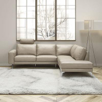 Hokku Designs Ebony Modern Leather Sofa & Chaise
