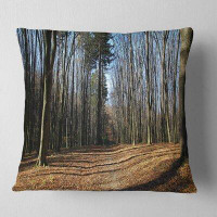 Made in Canada - East Urban Home Forest Fall in Sunlight and Shadows Pillow