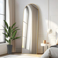 Ebern Designs Arch Metal Full Length Wall Mirror with Bracket