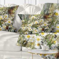 Made in Canada - East Urban Home Floral Daisies Flowers under the Window Lumbar Pillow