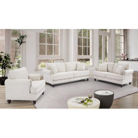 Alcott Hill Living Room Furniture, Modern 3-Piece Including Three-Seater, Loveseat And Single Chair,Chenille Modern Upho