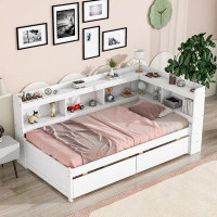 Latitude Run® Fadil Solid Wood Bookcase Storage Bed