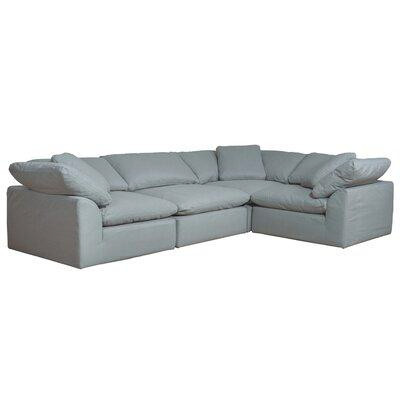 Sunset Trading Canapé modulaire en L 4 pièces Sunset Trading Contemporary Puff Collection | Tissu performance lavable, r in Couches & Futons in Québec