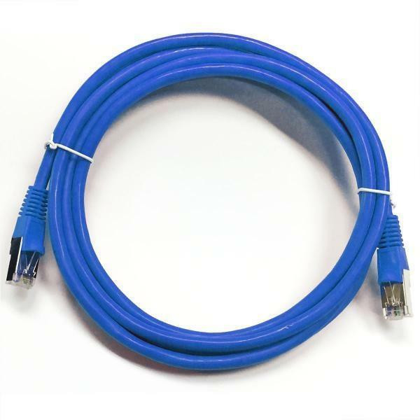 35 ft. Blue Cat6 550MHz STP Shielded Network Cable - Metal Connector - Blue in Cables & Connectors in Québec