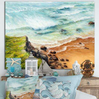 East Urban Home Wild Blue Ocean Waves Iv - Nautical & Coastal Wall Art Print