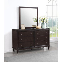 Latitude Run® Montel 6 Drawer 64" W Double Dresser with Mirror