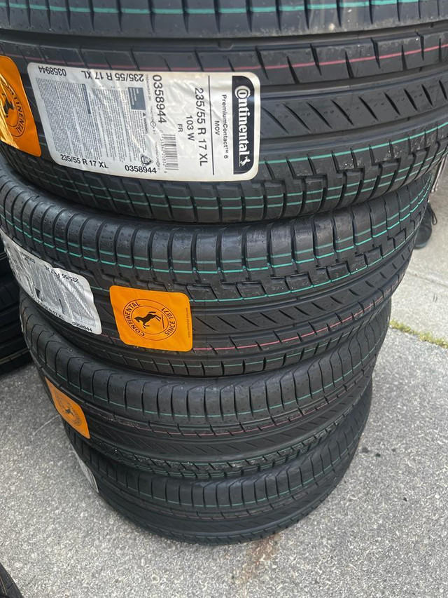 SET OF FOUR BRAND NEW 235 / 55 R17 CONTINENTAL CONTI SPORT CONTACT 2 MO TIRES !!! in Tires & Rims in Toronto (GTA) - Image 2