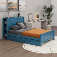 House of Hampton Full Size Platform Bed With Drawers And Storage Shelves