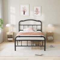 Williston Forge Ashwyn 14“ Metal Platform Bed Frame With Headboard and Footboard, No Box Spring Needed