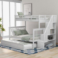 Harriet Bee Twin Over Full Bunk Bed With Twin Size Trundle