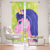 East Urban Home Lined Window Curtains 2-panel Set for Window Size by nJoy Art - Pink Unicorn