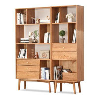 Eden Rim 59.06"Burlywood Standard Solid Wood Bookcases