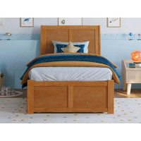AFI Furnishings Portland Full Solid Wood Platform Bed with Footboard & Twin Trundle in Light Toffee