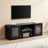 Ebern Designs Mauna TV Stand for 65 inch TV with Power Outlets, LED Entertainment Centre, Gaming TV Consoles with Shelf