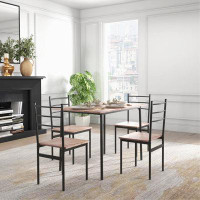 Creationstry Dining Room Table Set and Chairs, Rectangle Dining Set with Steel Frame