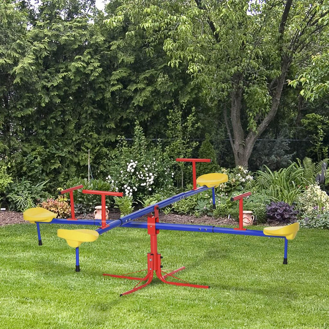Children''s Seesaw 71.75" x 71.75" x 19" Red, Blue, Yellow in Toys & Games