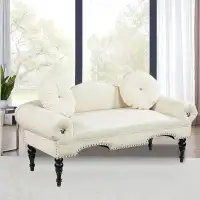 House of Hampton 54" Velvet Upholstered Loveseat Sofa With 2 Pillows