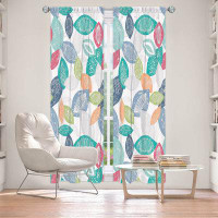 East Urban Home Lined Window Curtains 2-panel Set for Window Size by Metka Hiti - Spring Happy Leafs