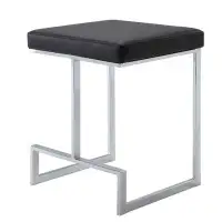 Latitude Run® 24" Faux Leather And Steel Backless Counter Height Bar Chair