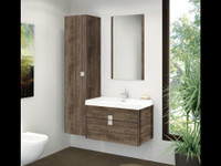 Quadra Wall Hung Contemporary Vanity Collection with Optional Linen Cabinet - 4 sizes 23, 31, 39 & 47  Canadian Made