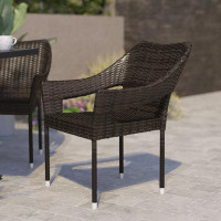 Lark Manor Annaise All Weather Commercial Grade PE Rattan Stacking Patio Chair