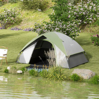Camping Tent 106.3" L x 82.7" W x 59.1" H Grey and Green