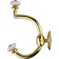 UNIQANTIQ HARDWARE SUPPLY Brass Plated With Ceramic Ball Hat And Coat Hall Tree Hook