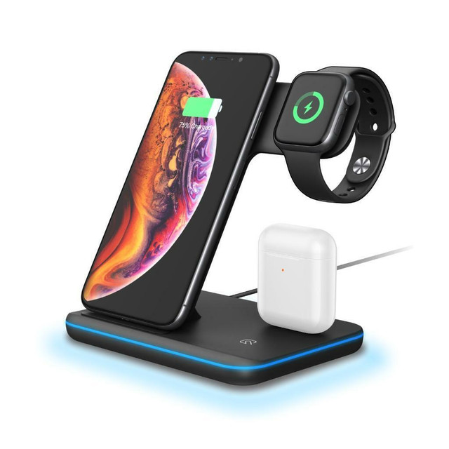 3 in 1 Wireless Charger  For all compatible Phones, Watches Headphones - iPhone/Samsung/Huawei/Pixel/LG Spring SALE!!! in Cell Phone Accessories in Calgary