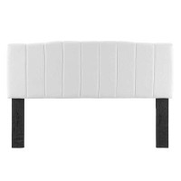 TODAY DECOR Today Decor Camilla Channel Tufted Full/Queen Performance Velvet Headboard - White