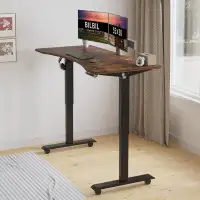 Accentuations by Manhattan Comfort Electric Height-Adjustable Smart Desk With Double-Beam Construction