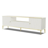 Homlando TV Stand Petra 70.94 in 2D1SZ cashmere with gold legs