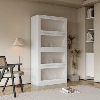 Latitude Run® Cabinet with Glass Doors and four Storage space